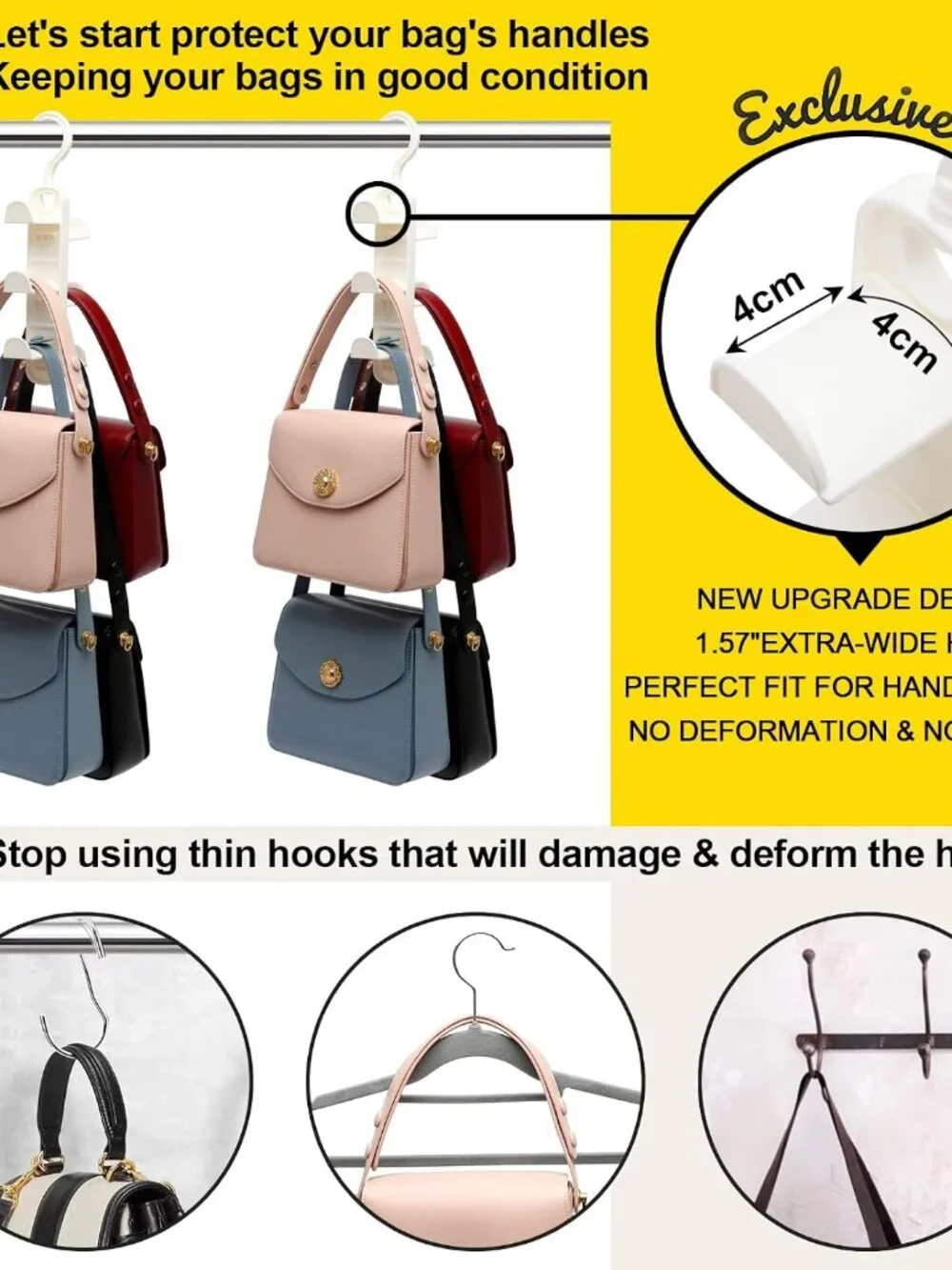 NEW 2pc Pack Purse Hanger Organizer